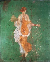 Vår, jungfru som samlar blommor, från villan i Varano i Stabiae, ca 15 f.Kr.-60 e.Kr.